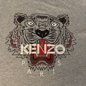 Kenzo Gray T-Shirt with Fierce Tiger Design